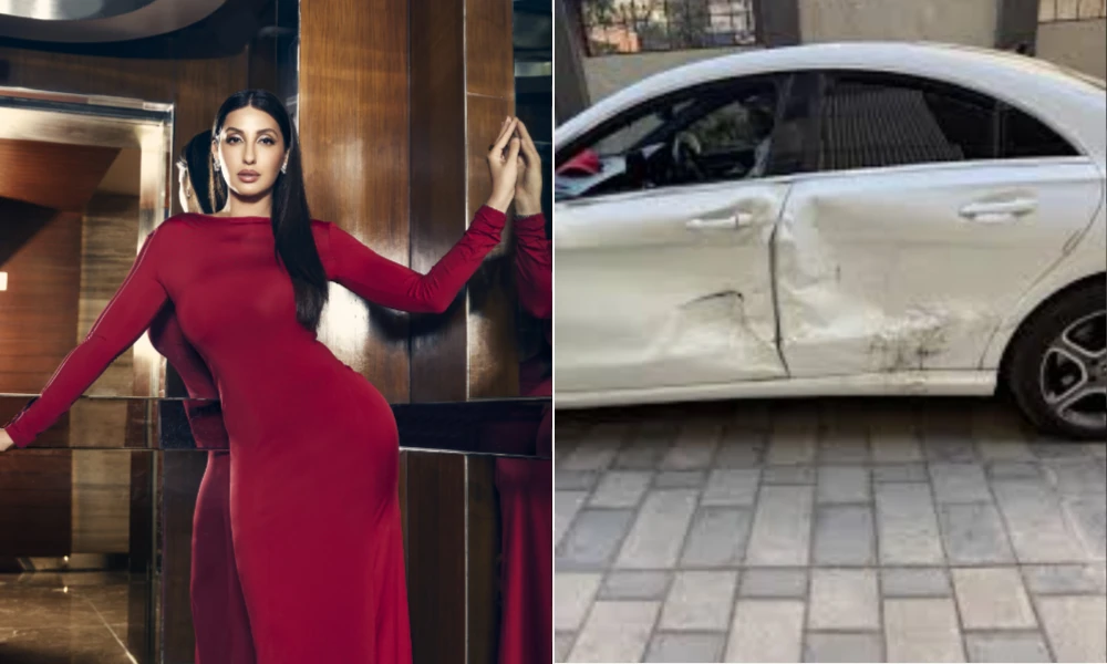 ممبئی ،بالی ووڈ معروف اداکارہ نورا فتیحی کی گاڑی حادثے کا شکار [Draft]