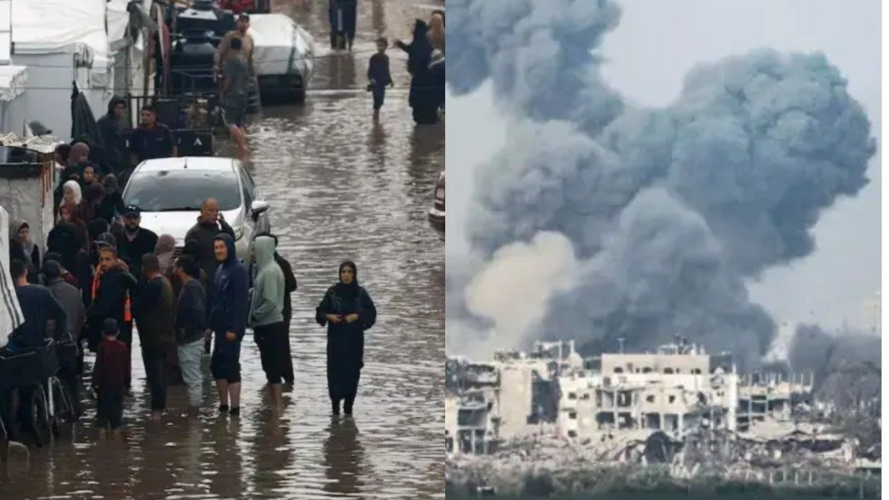 غزہ میں بارشوں اور سردی نے فلسطینیوں کی مشکلات بڑھا دیں