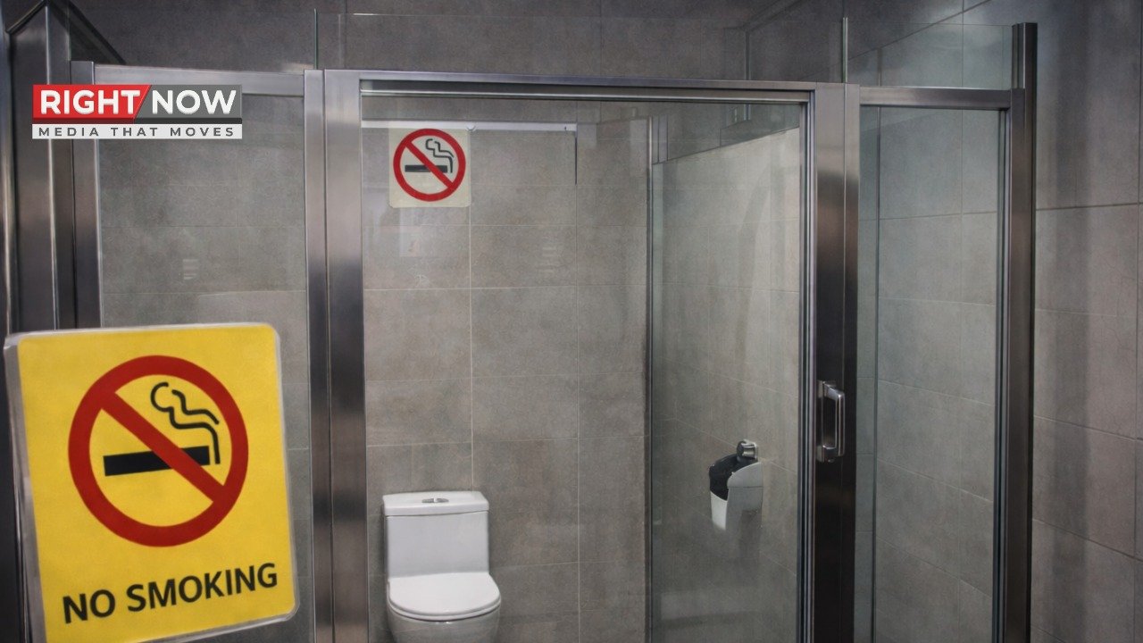 چین میں واش روم میں سگریٹ نوشی روکنے کے لیے شفاف دروازے نصب
