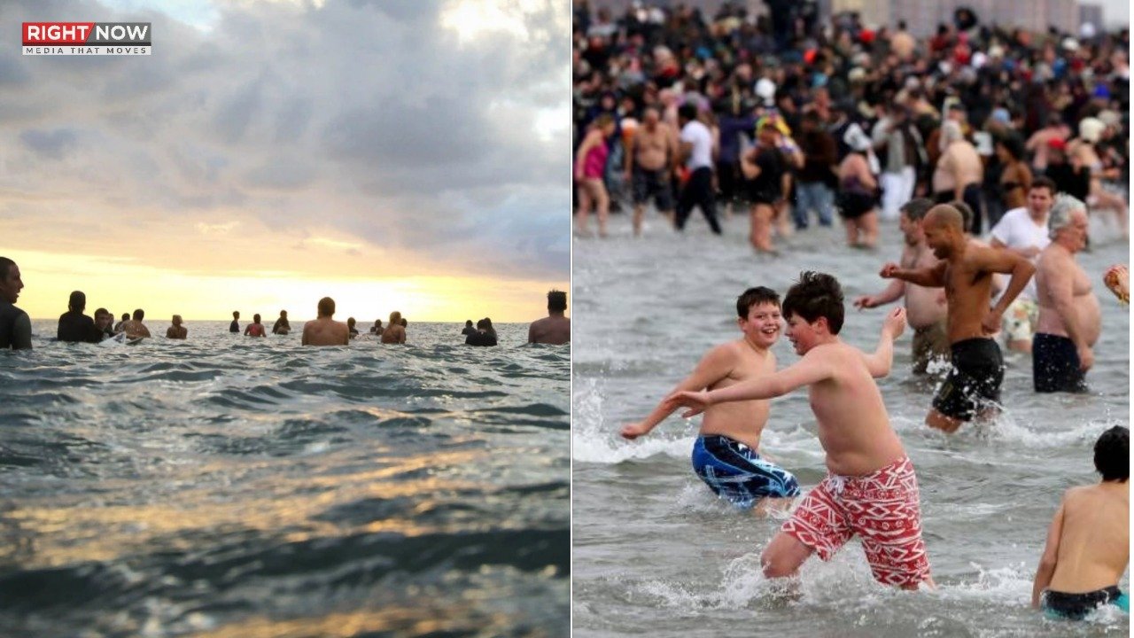 امریکا میں 5000 افراد نے ٹھنڈے پانی میں ڈبکی لگا کر نیا ریکارڈ بنایا