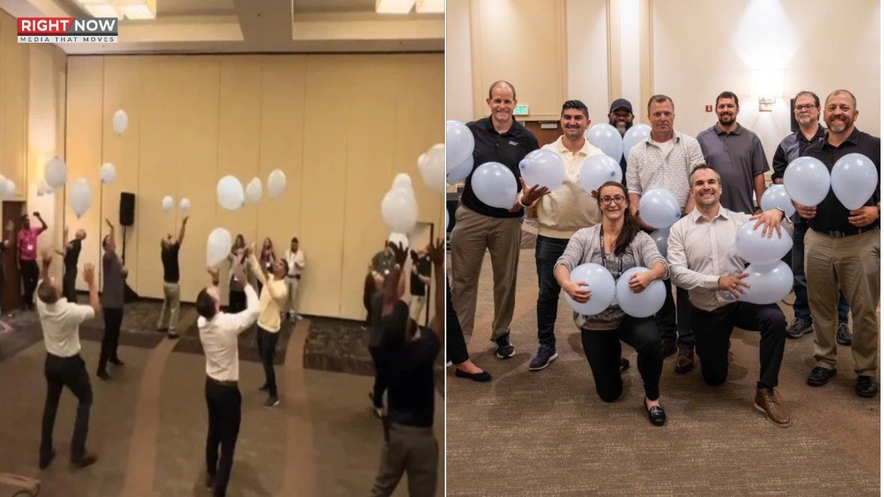 ڈیوڈ رش کی ٹیم نے 25 غبارے ایک منٹ تک ہوا میں رکھے