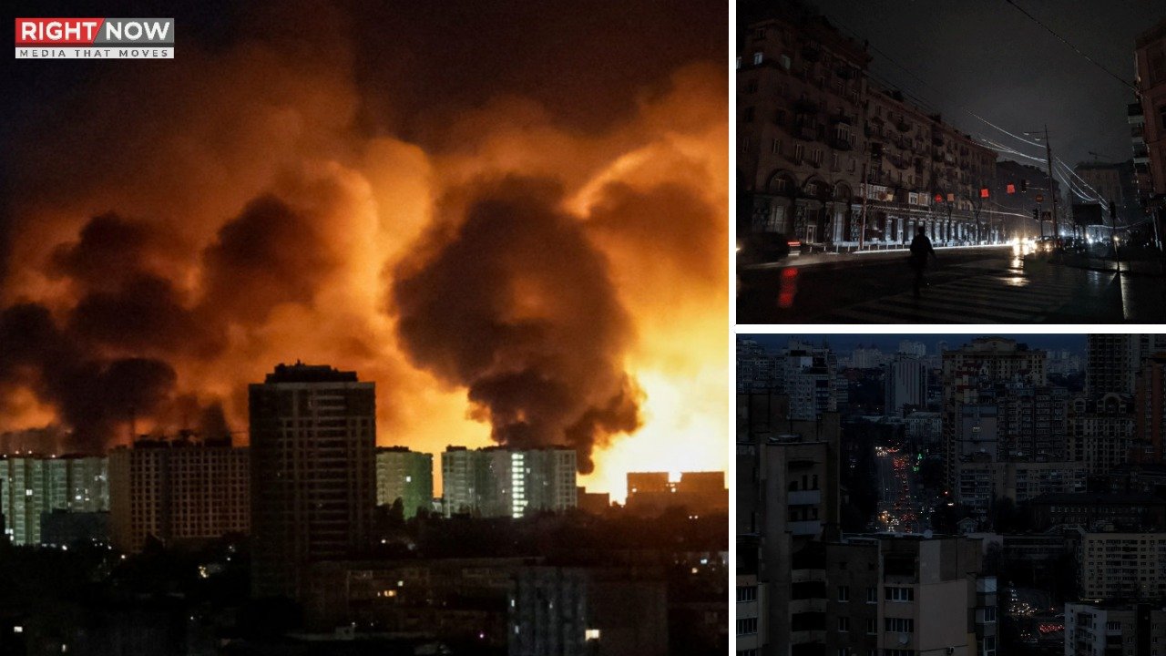 روسی حملے کے بعد کیف کے نصف شہر میں اندھیرا اور سردی