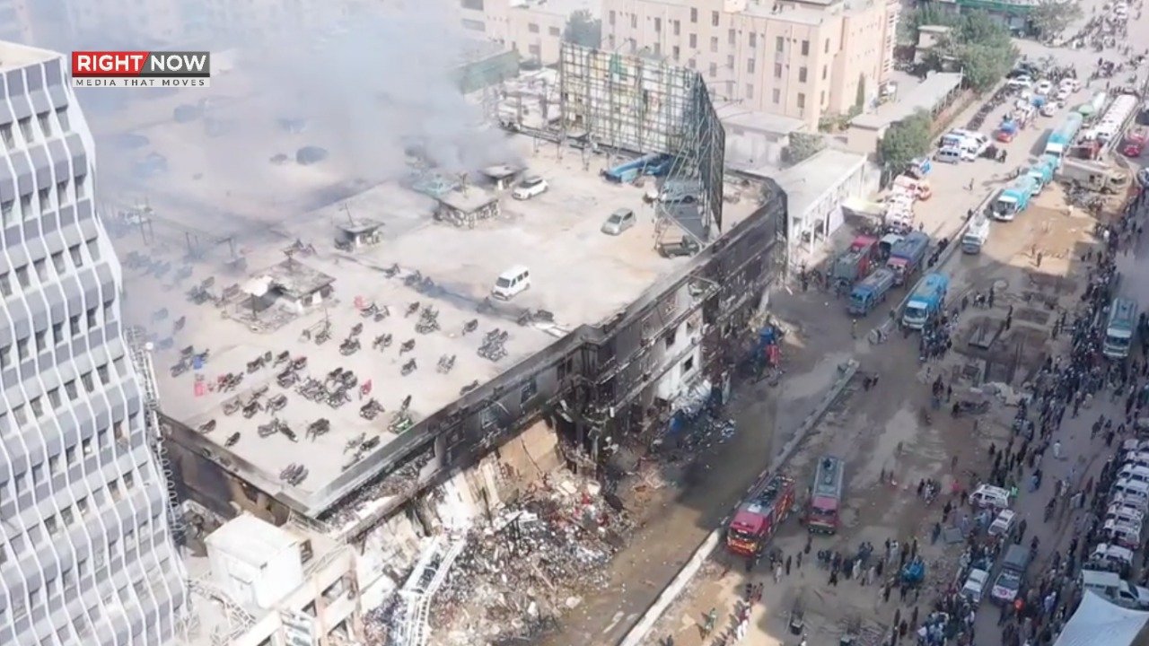 کراچی میں گل پلازہ کی آتشزدگی میں ریسکیو میں مشکلات