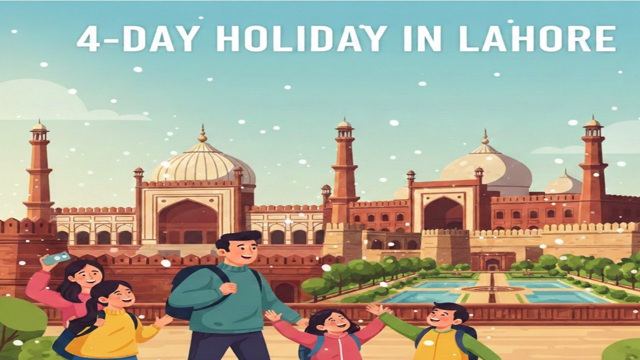 لاہور میں فروری کے پہلے ہفتے میں 4 روزہ تعطیلات کا امکان