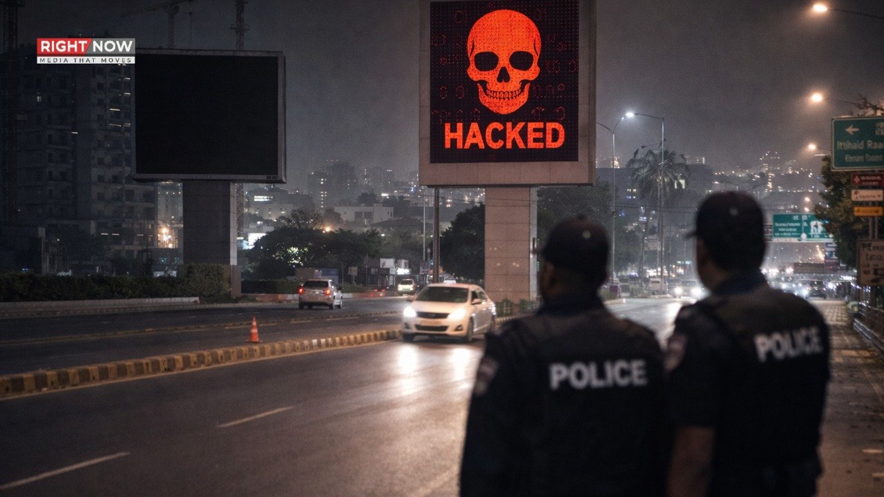 کراچی: خیابان اتحاد پر ایڈورٹائزمنٹ اسکرینز ہیکنگ کا واقعہ