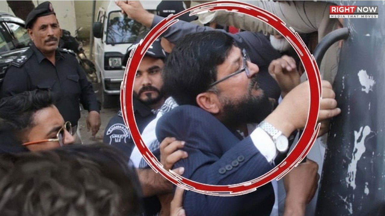 کراچی میں جماعت اسلامی کی پریس کانفرنس کے دوران گرفتاری