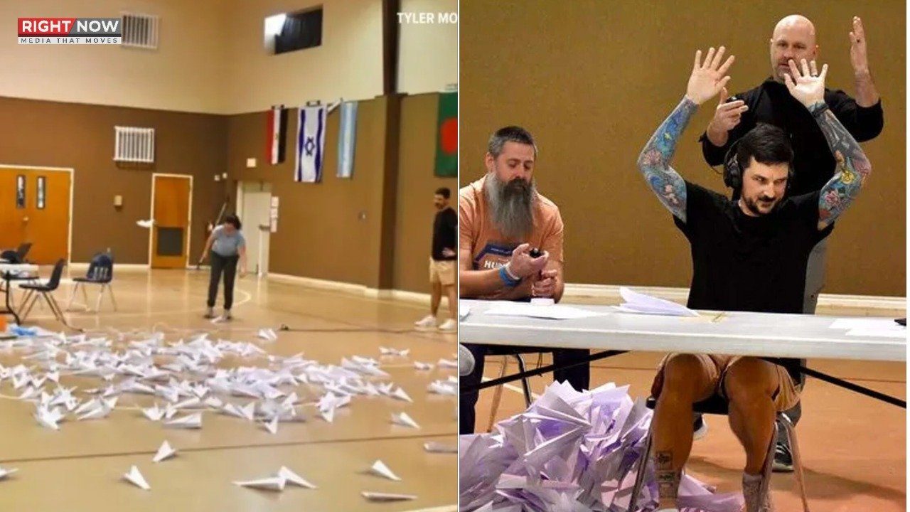 امریکا میں ایک گھنٹے میں 250 کاغذی جہاز بنانے کا ریکارڈ