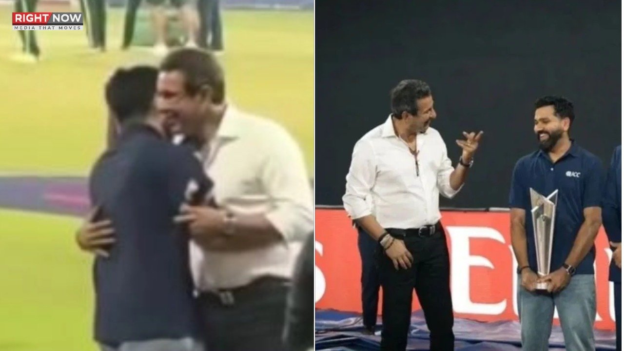 وسیم اکرم اور روہت شرما کی گلے ملنے کی ویڈیو وائرل