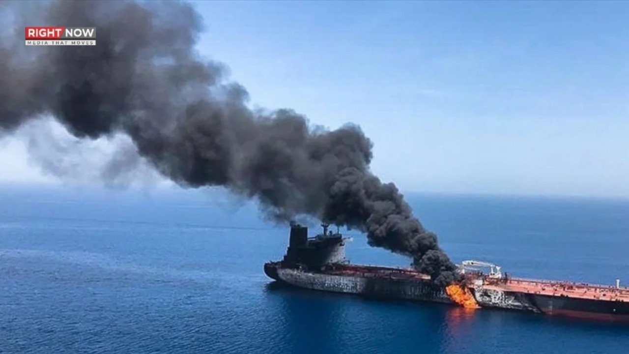ایرانی پاسداران انقلاب کا آبنائے ہرمز میں آئل ٹینکر پر ڈرون حملہ