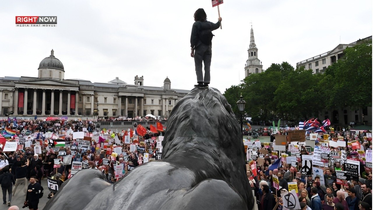 لندن میں ایران پر امریکی و اسرائیلی حملوں کے خلاف مظاہرہ