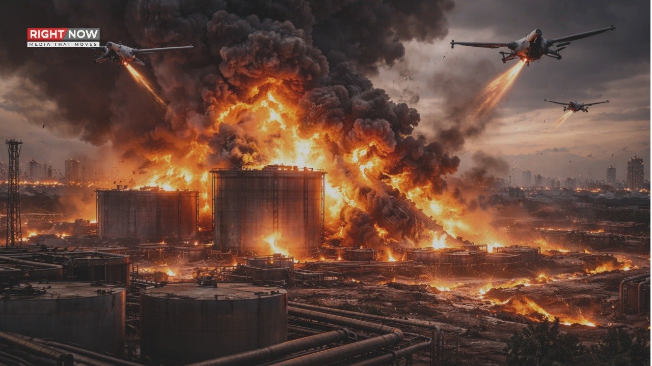 عراق میں امریکی آئل کمپنی پر ڈرون حملہ، آگ لگنے سے خوف و ہراس