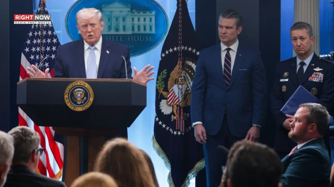 ٹرمپ کی فوجی قیادت کے ہمراہ پریس کانفرنس، ایران کو سخت وارننگ